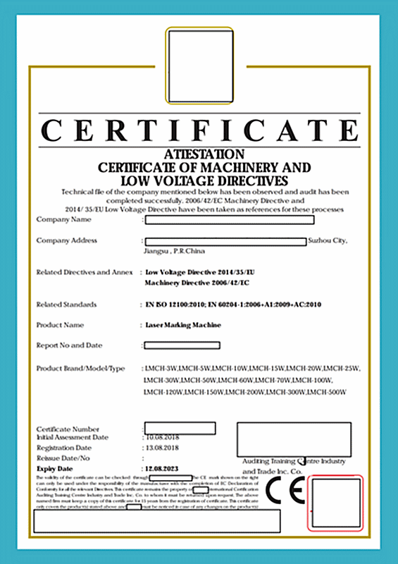 certificat CE